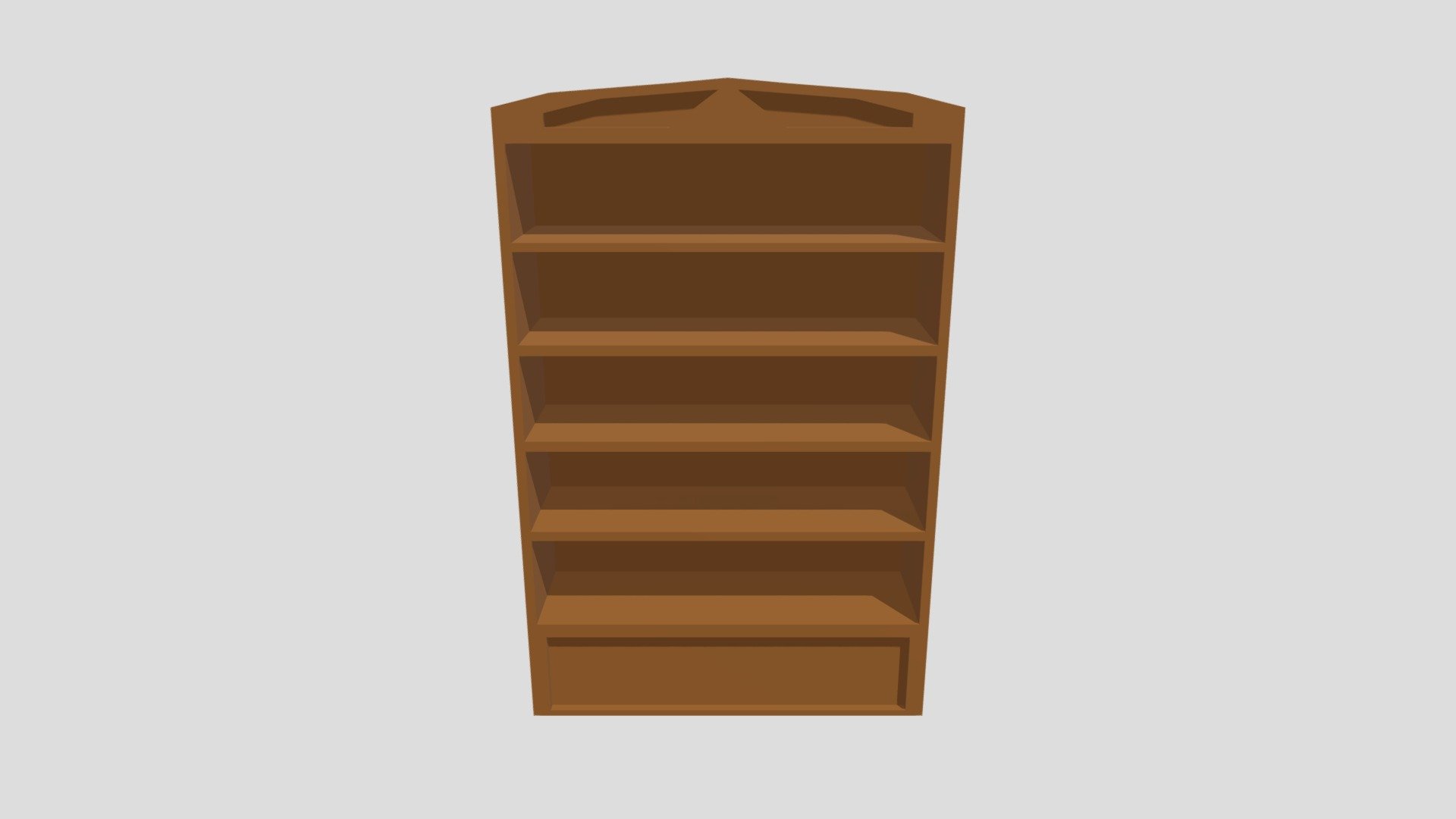 Low Poly, Old-Style Bookshelf