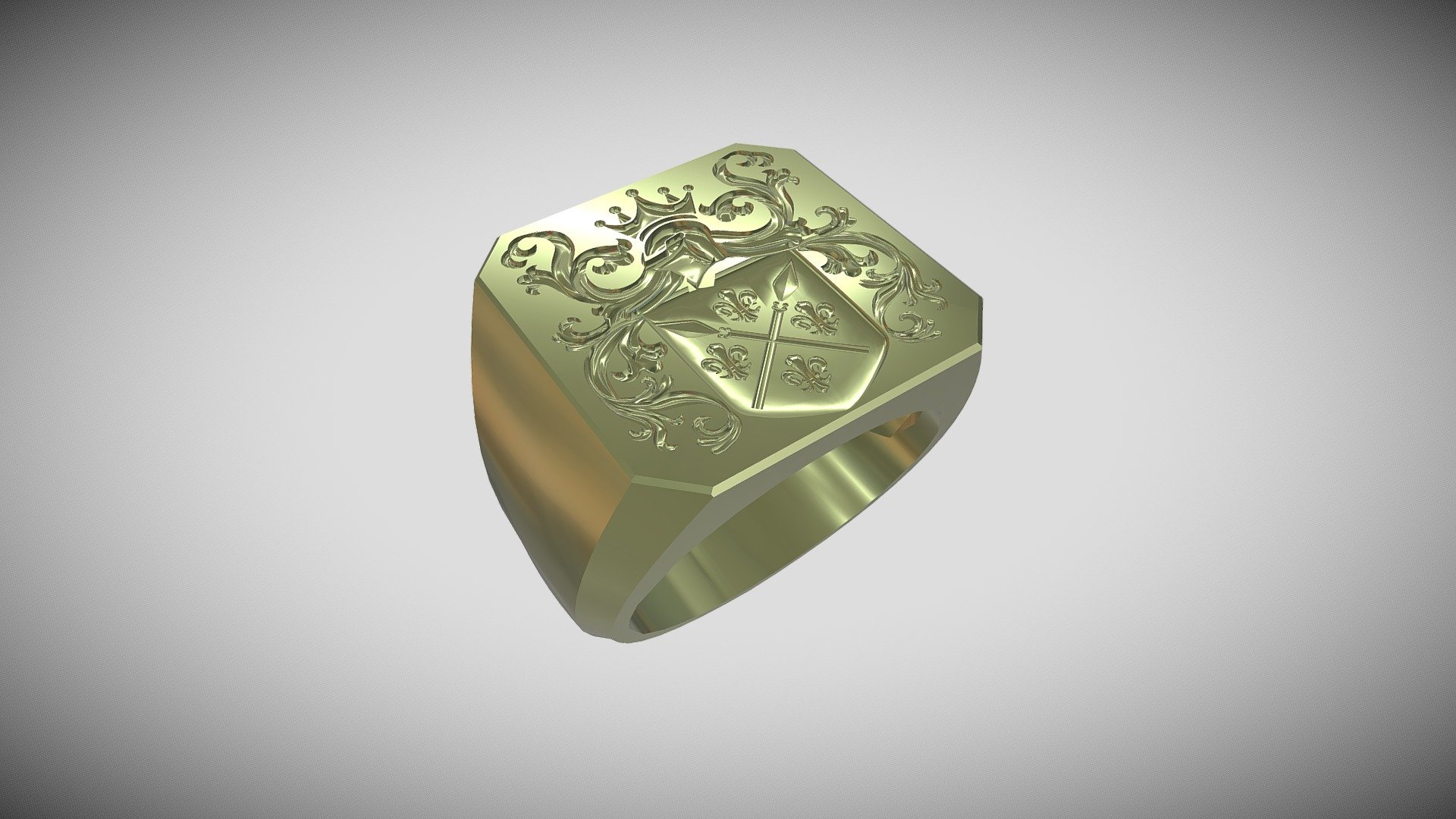 Crest Ring - Buy Royalty Free 3D model by KDesigns [2e77996 ...