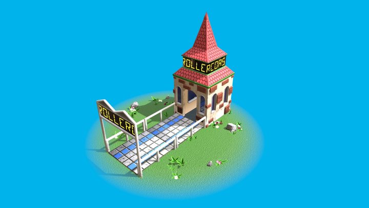 Ride Entrance - RollerCoaster Tycoon (Fanart) 3D Model