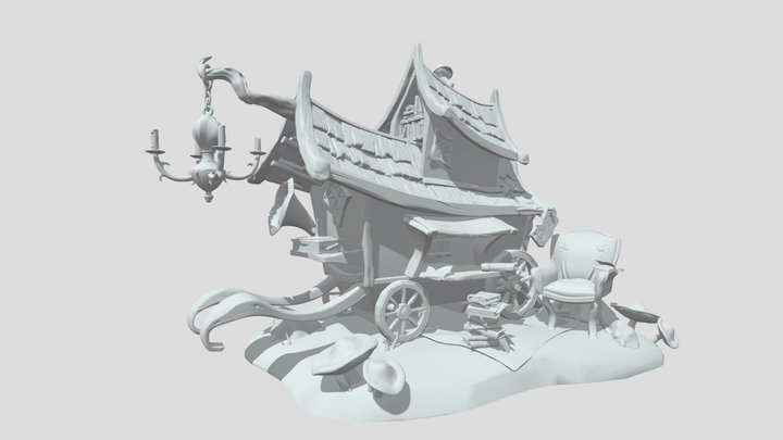 The Traveling Wagon - Sculpting Exam 3D Model