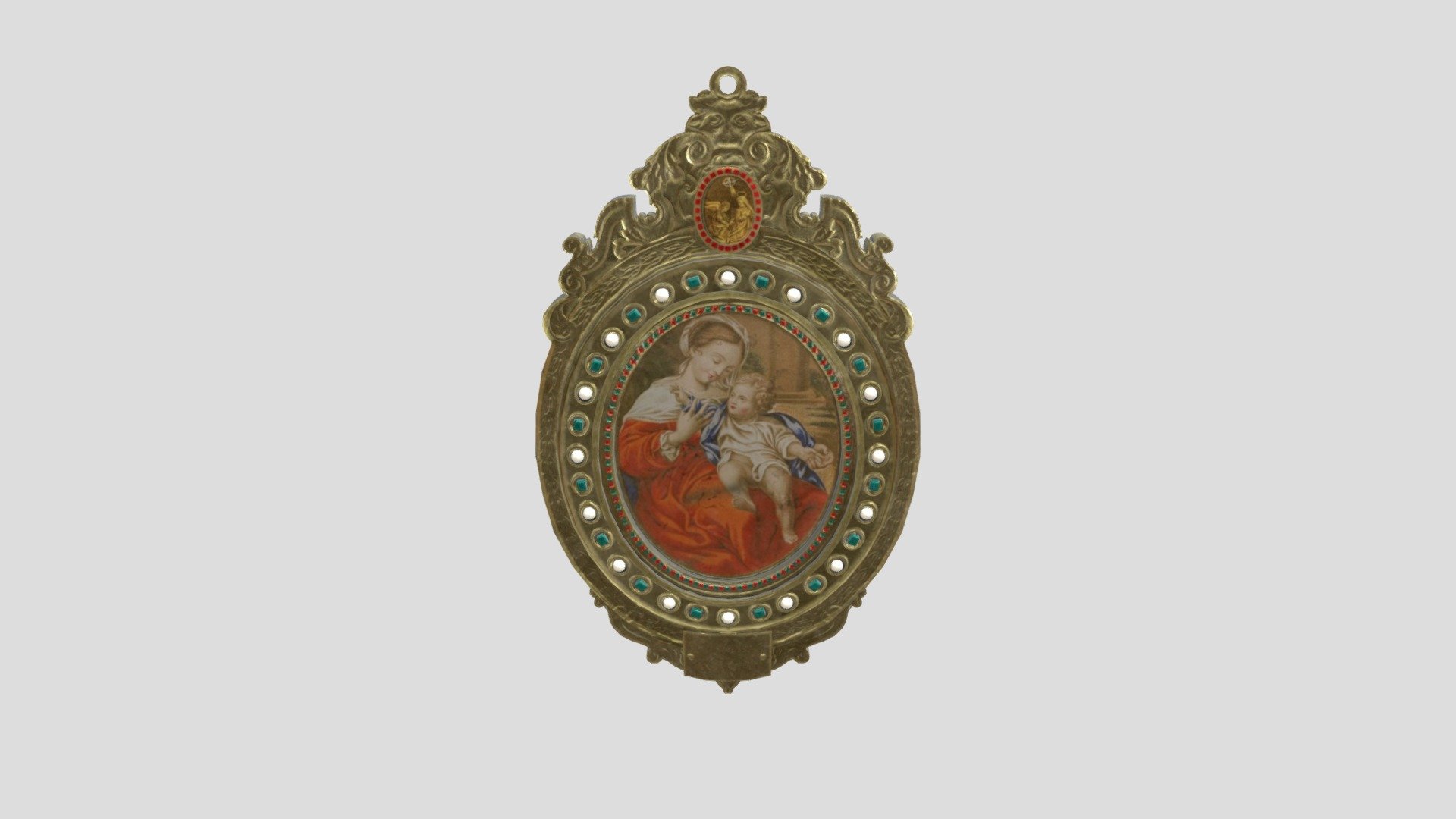 Szkatuła - Miniatura Madonna z dzieciątkiem