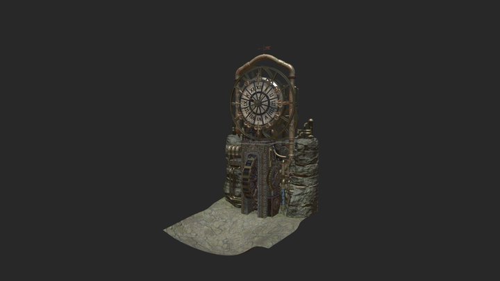 Steampunk clock 3D Model