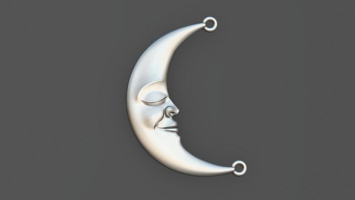 Moon Face pendant 3D Model