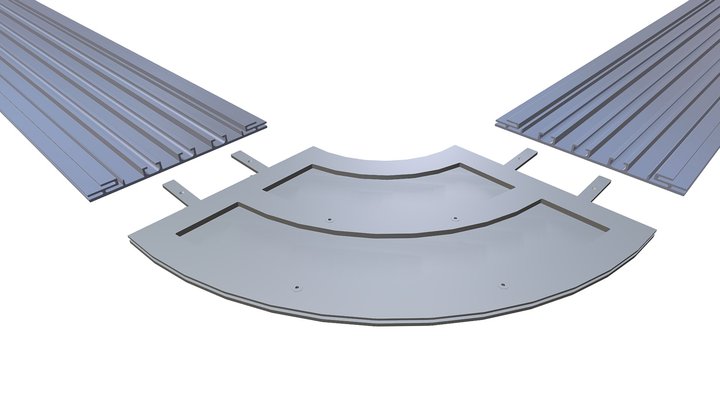 Ref: 217 2001, FH2001 Curved Plate (Unassembled) 3D Model