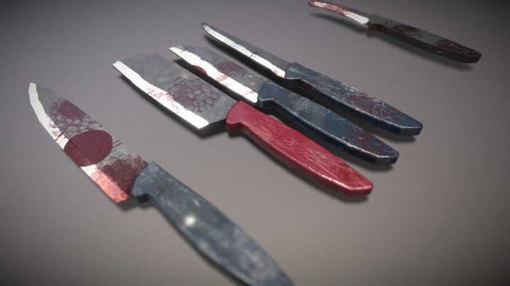 knives for the game Dave's Nightmares 3D Model