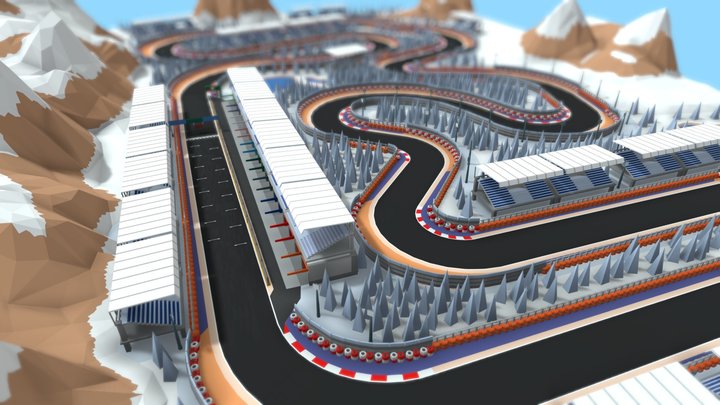 F1 Artic_Lowpoly_Circuit 3D Model
