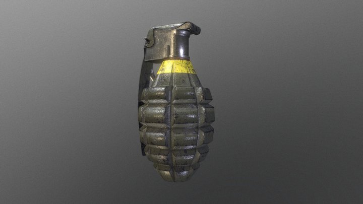 Mk 2 Grenade Used low-poly 3D Model