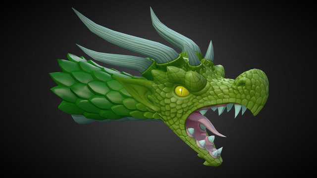 Wild Green Dragon 3D Model