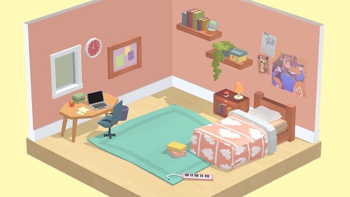 Isometric Room 3D Model