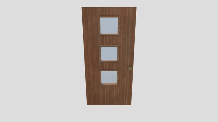 wooden and glass door 3D Model