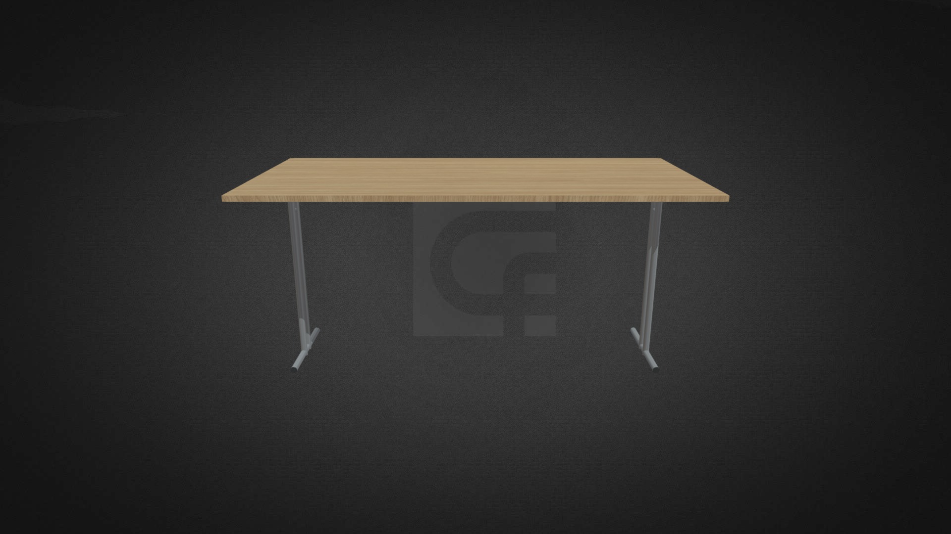 3D model Folding Table Hire - This is a 3D model of the Folding Table Hire. The 3D model is about a white rectangular object with a white circle on it.