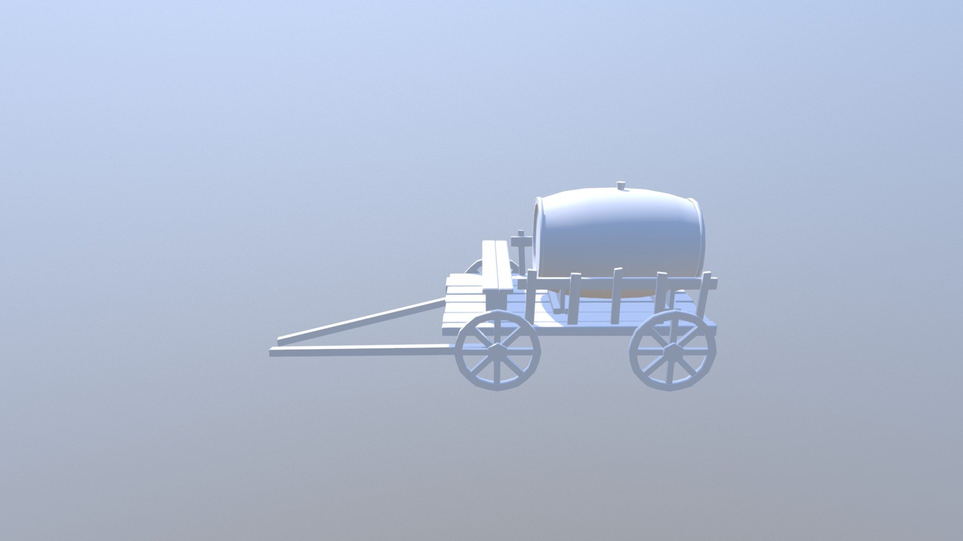 Wooden Cart With Barrel 1
