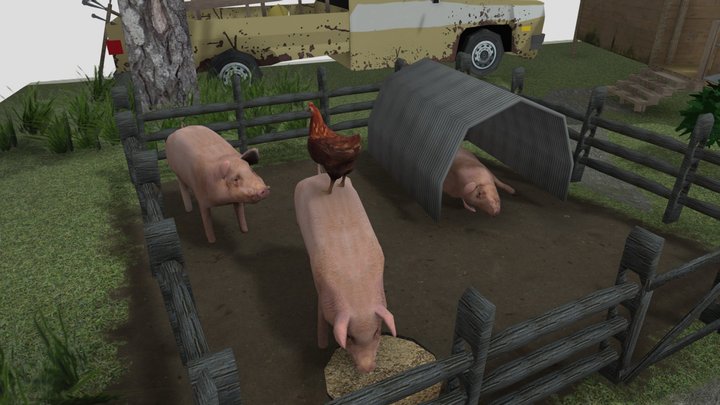 DAE Diorama retake – Small farm 3D Model