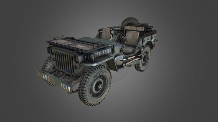 WW2 jeep C 3D Model