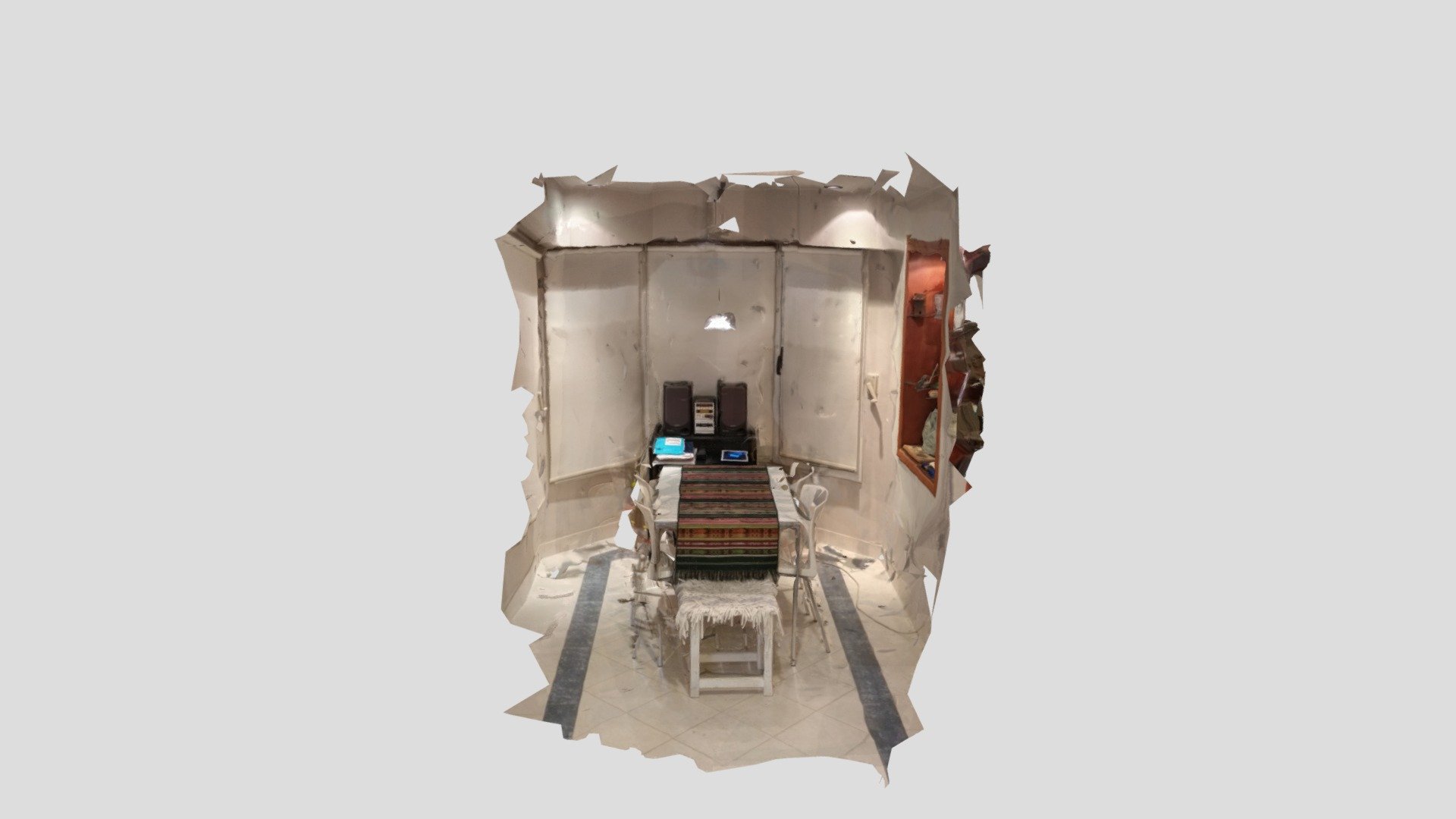 Espacio comedor 3 modelo 3D. Horario: Noche