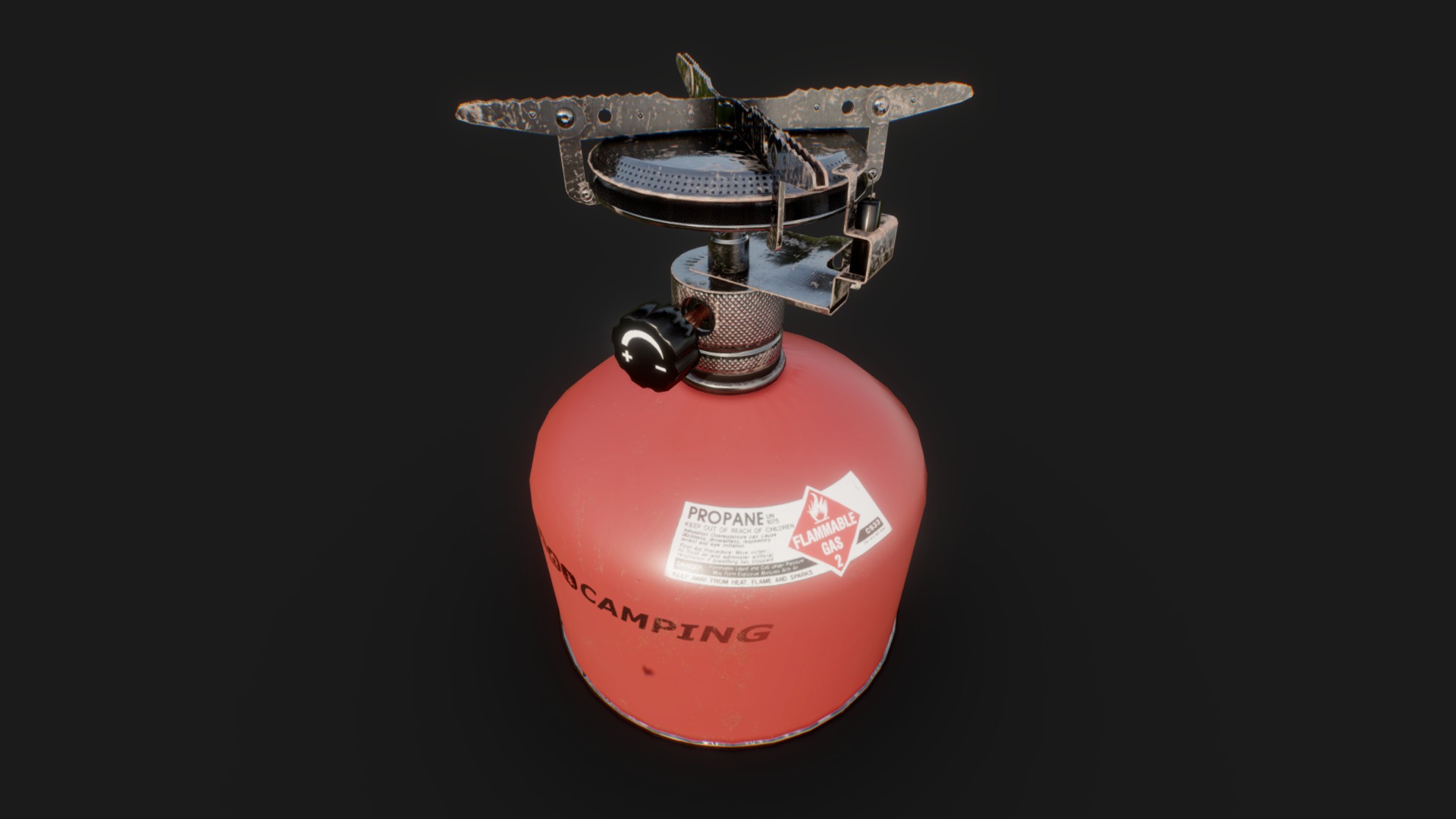 3D model Travel Camping Gas Stove - This is a 3D model of the Travel Camping Gas Stove. The 3D model is about a small metal object.
