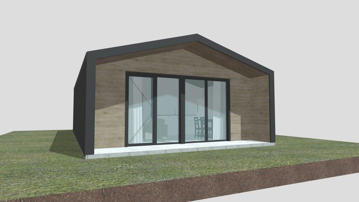 A cottage with a metal frame 3D Model