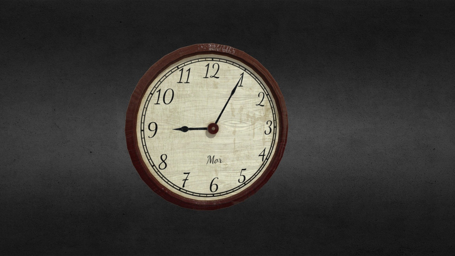 Vintage Wooden Wall Clock - Low Poly PBR - Download Free 3D model by ...