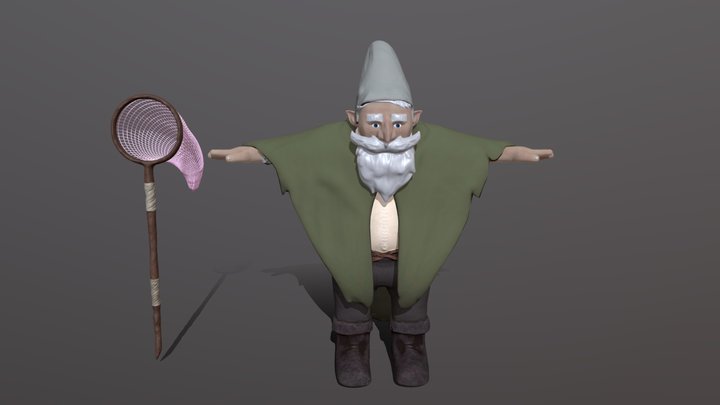 Stylized Gnome Wizard 3D Model