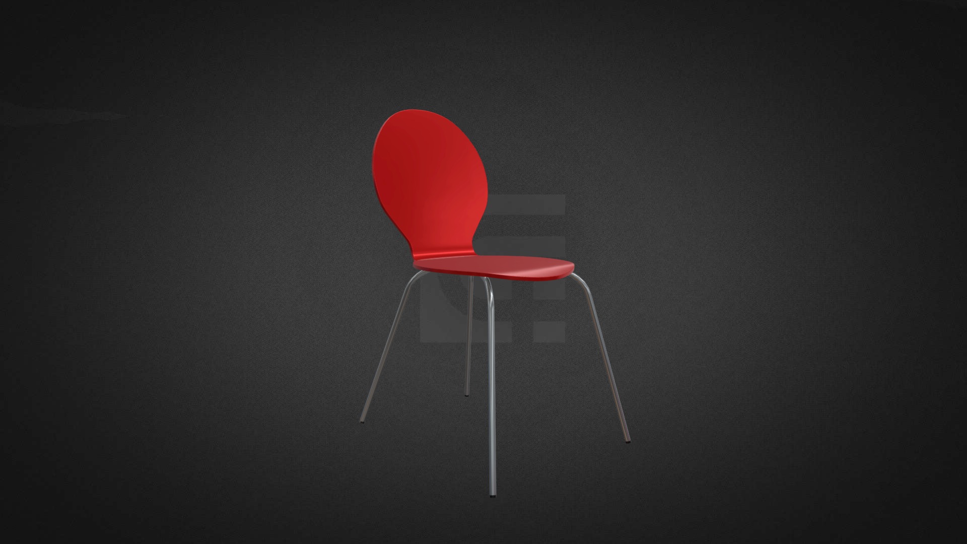 3D model Fiji Chair Colour Hire - This is a 3D model of the Fiji Chair Colour Hire. The 3D model is about a red chair with a white back.