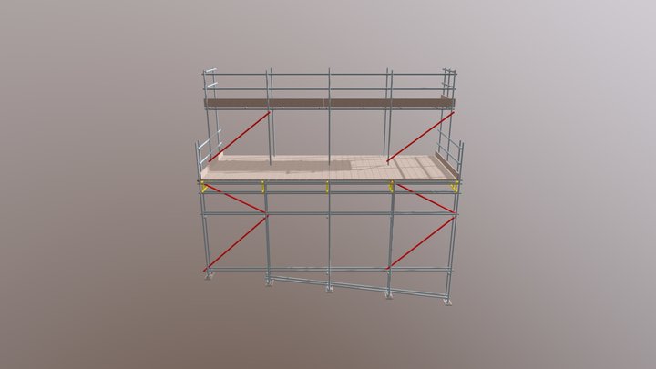 Bridged access scaffold with protection gantry 3D Model