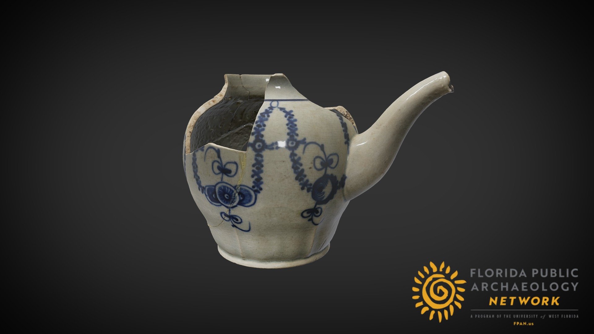 Reconstructed Pearlware Tea Pot
