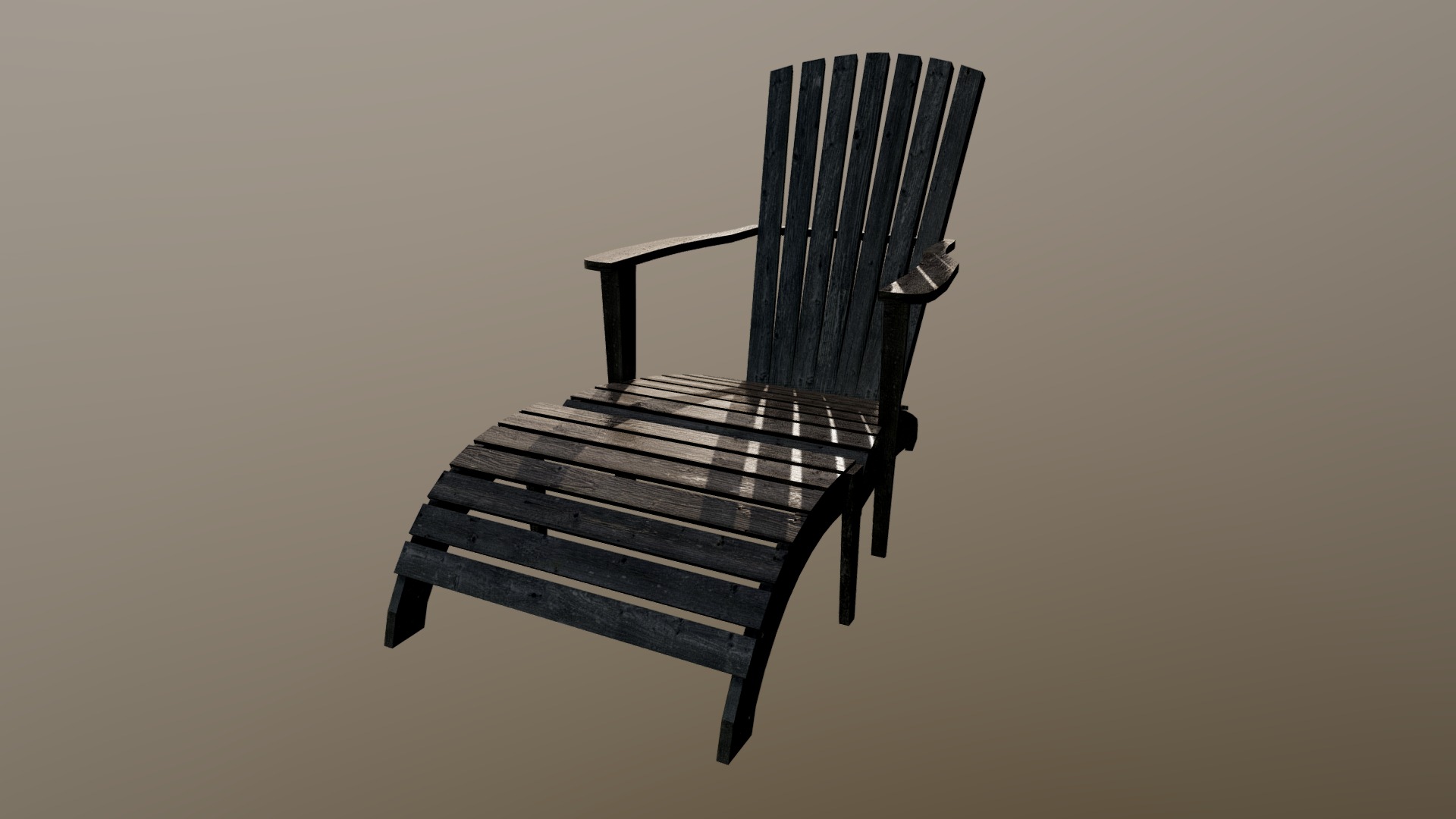 3D model adirondack chair - This is a 3D model of the adirondack chair. The 3D model is about a chair with a table.