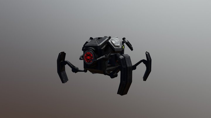 Widow Mine Starcraft 2 Black 3D Model