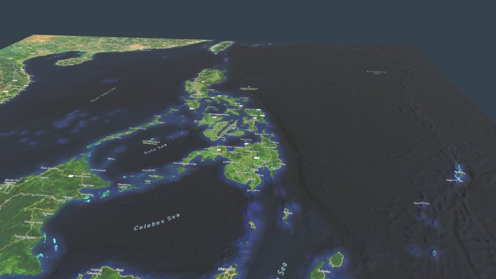 SE Asia map, base map for CEBU NEWS 3D Model