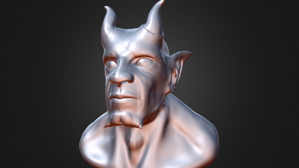 Faun/Demon Bust - Retopo & Detail - 3D model by B Griffin (@grifterZ ...