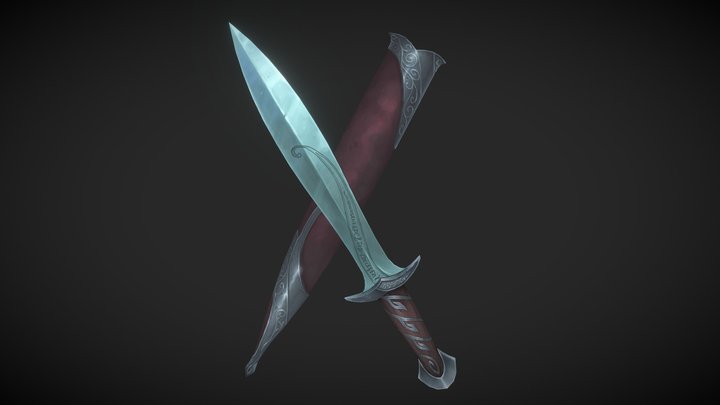 Bilbo's and Frodo's sword named Sting from LOTR 3D Model