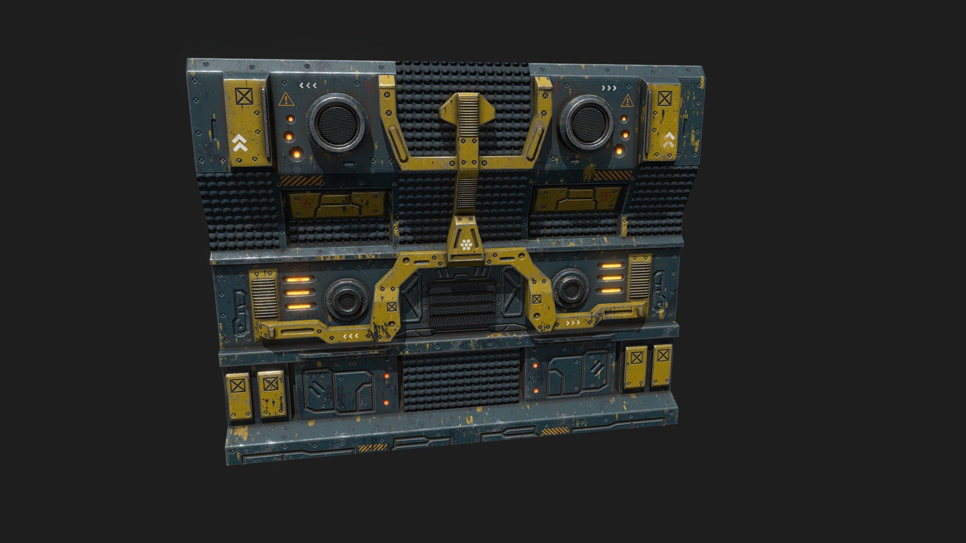 Low poly sci fi corridor wall facade pattern - 3D model by Alexandr33D ...
