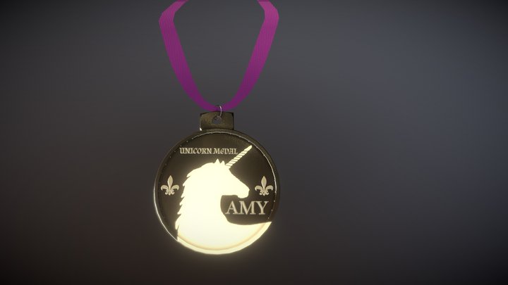 UNICORN MEDAL 3D Model