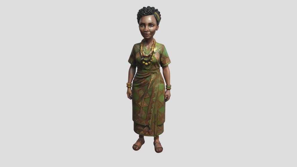 stylized Pixar-style African woman