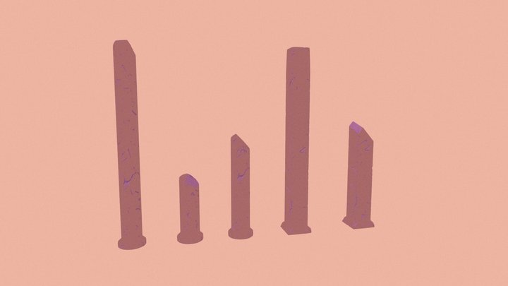 Stylized Pillars 3D Model
