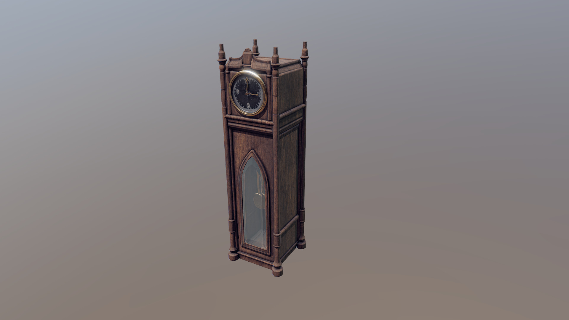 3D model Grandfather Clock (lowpoly game asset) - This is a 3D model of the Grandfather Clock (lowpoly game asset). The 3D model is about a clock tower with a bell.