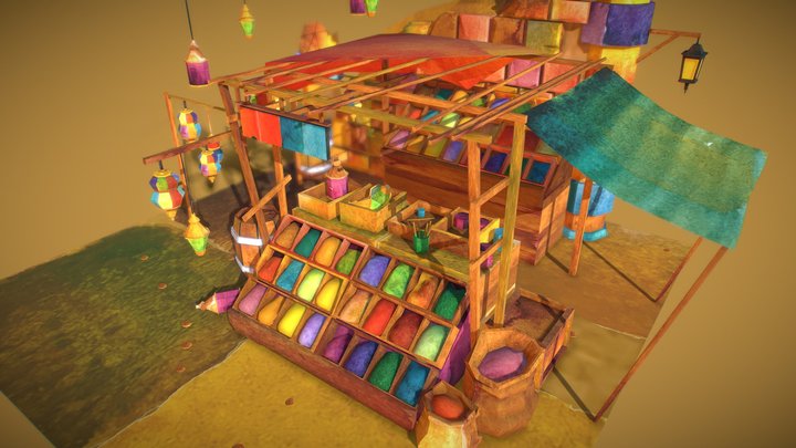 Bazaar scene – DAE Game Art 3D Model