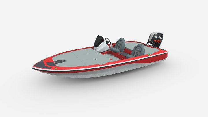 Bass Fishing Boat 3D Model
