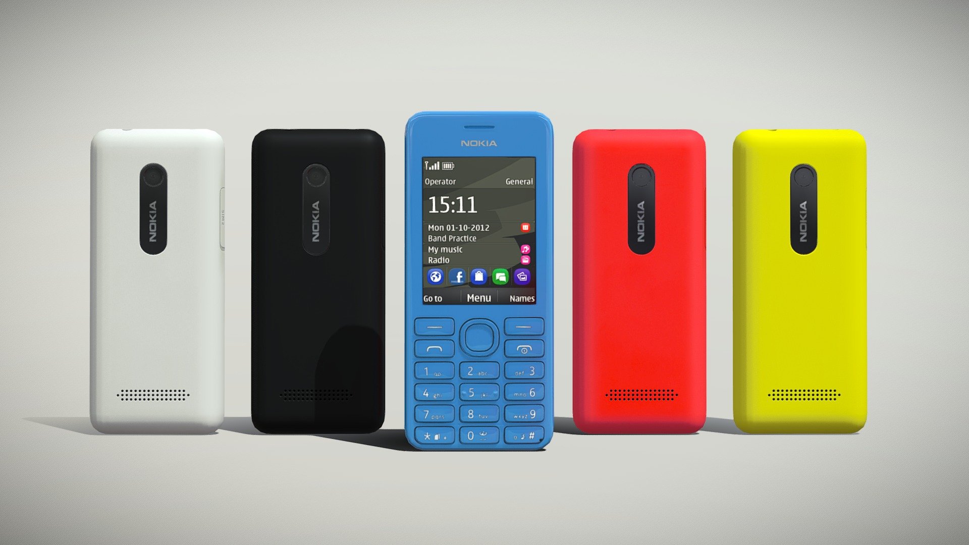 Nokia 206 Dual Sim - Buy Royalty Free 3D model by 3DOverstock [2ea196a ...