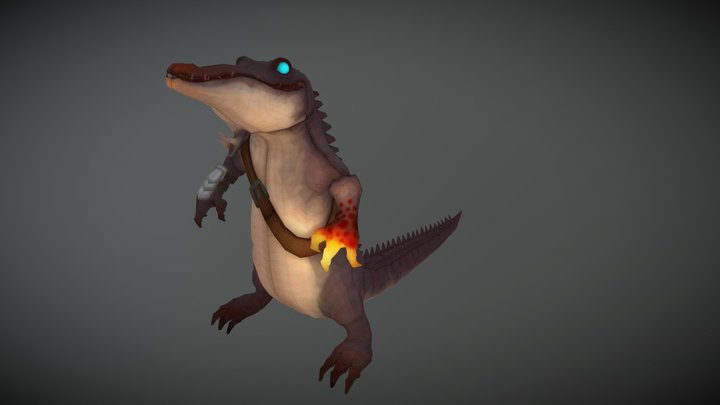 Gator Warrior Character Model 3D Model