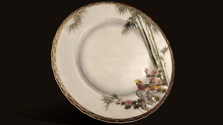 Hakusan 白山 Plate - Likely Meiji (19th c.) 3D Model