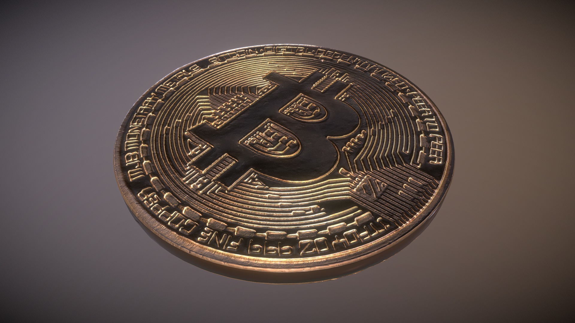 3D model Bitcoin - This is a 3D model of the Bitcoin. The 3D model is about a close-up of a coin.
