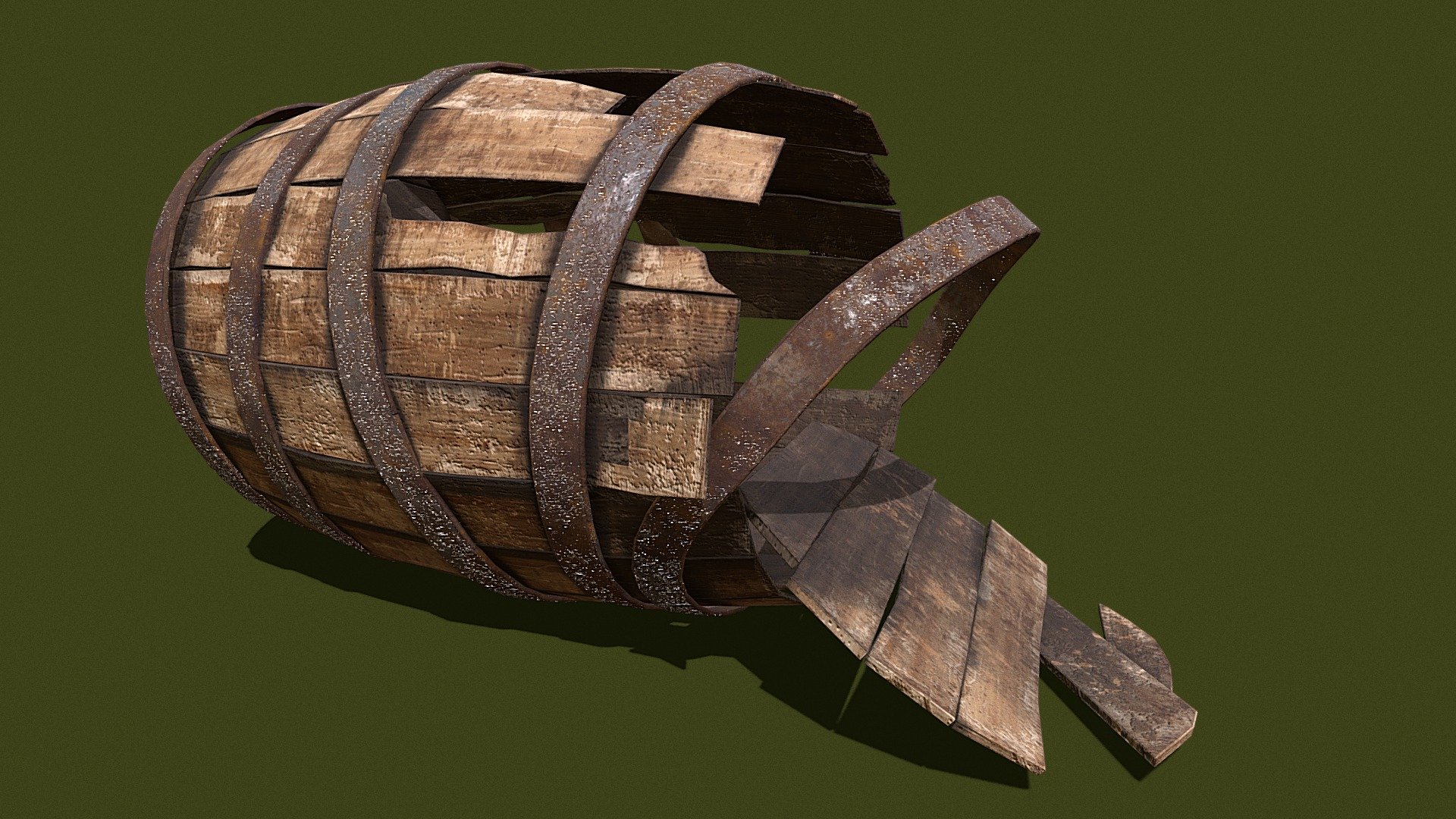 Broken_Barrel_FBX - Buy Royalty Free 3D model by GetDeadEntertainment
