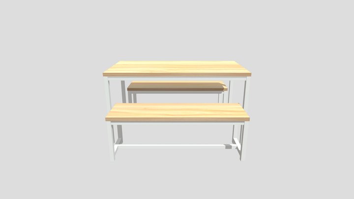 Dining Table Set for 4 3D Model