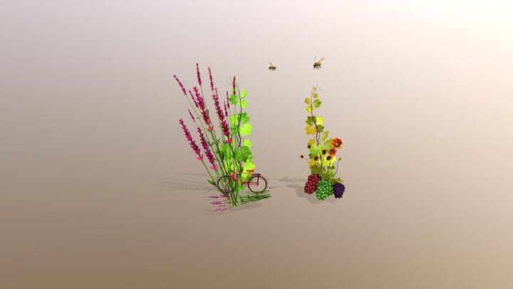 Looping nature with wind 3D Model