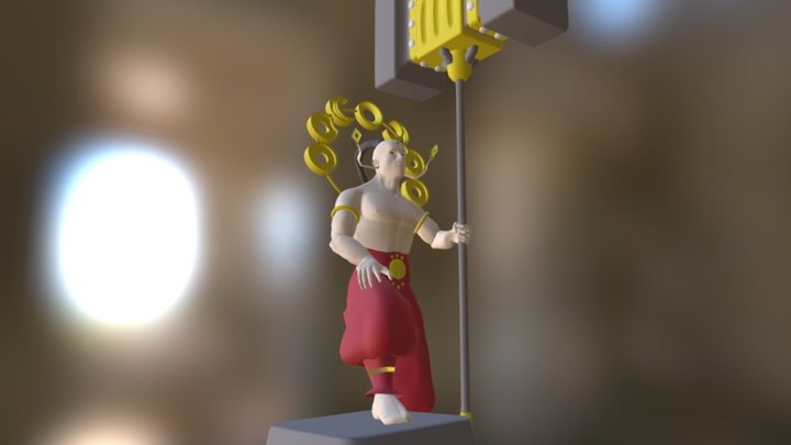 Godly Monk Pose 1 3D Model