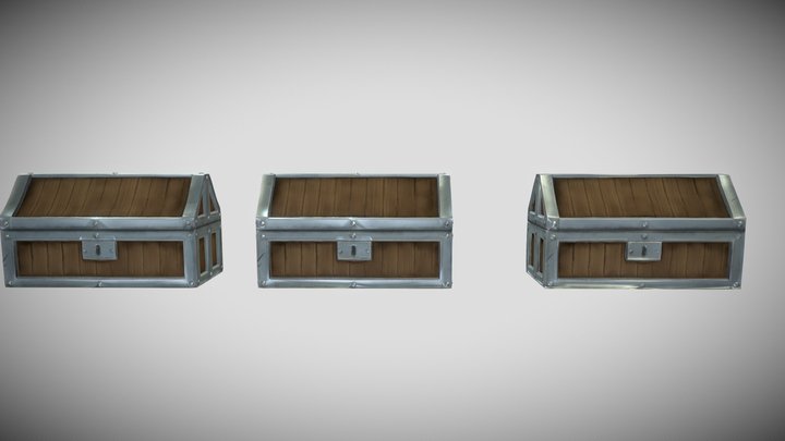Wooden Chest 3D Model