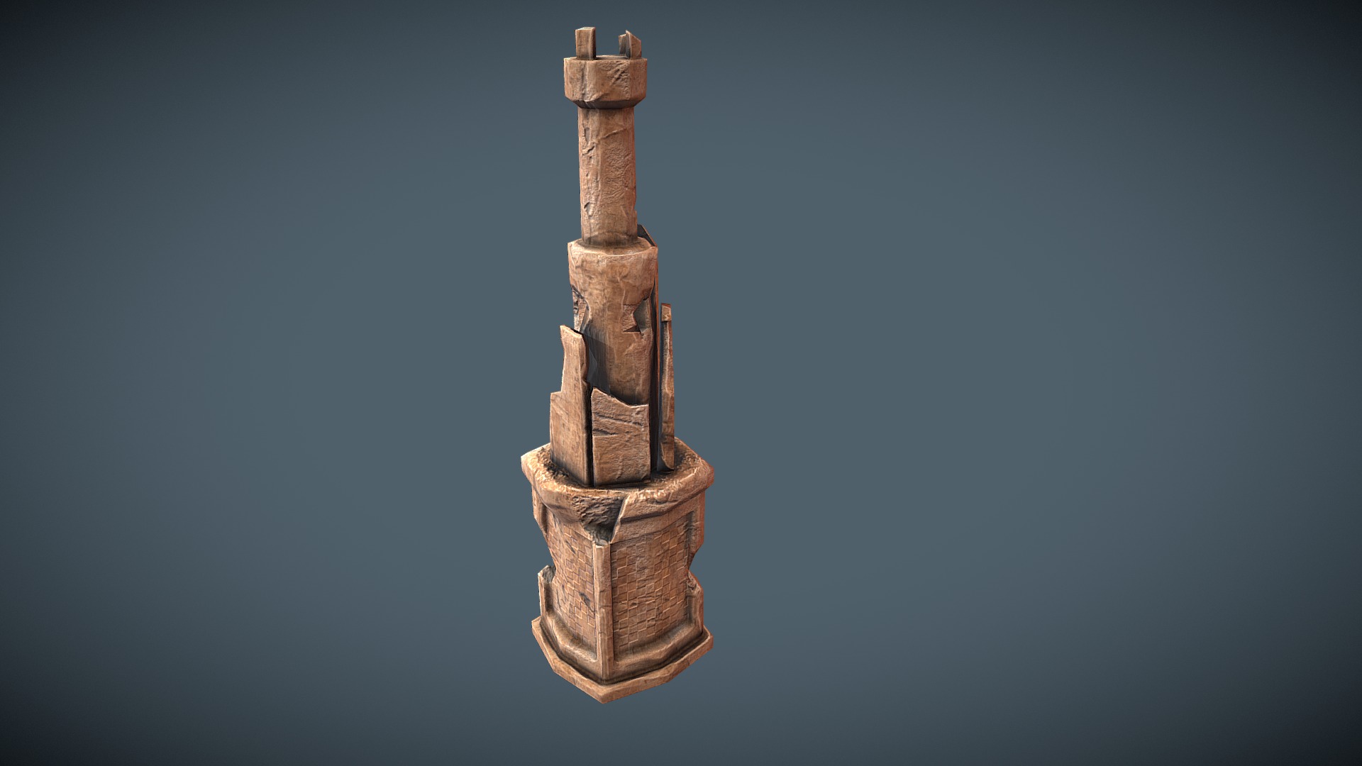 3D model Column - This is a 3D model of the Column. The 3D model is about a wooden tower with a wooden top.