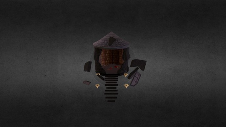 Ruined Library (Textured) 3D Model