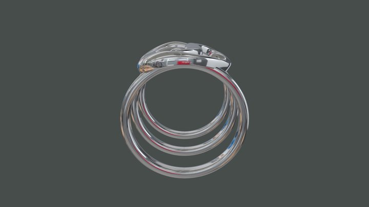 Anello Lettera B 3D Model